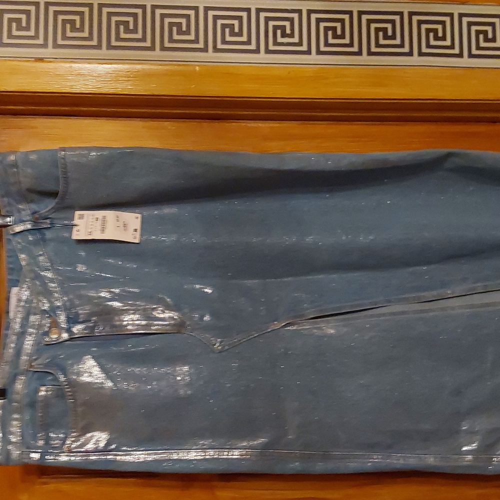 BNWT ZARA SHIMMER DENIM LONG SKIRT SIZE XXL..SIZE XXL - Picture 2 of 9